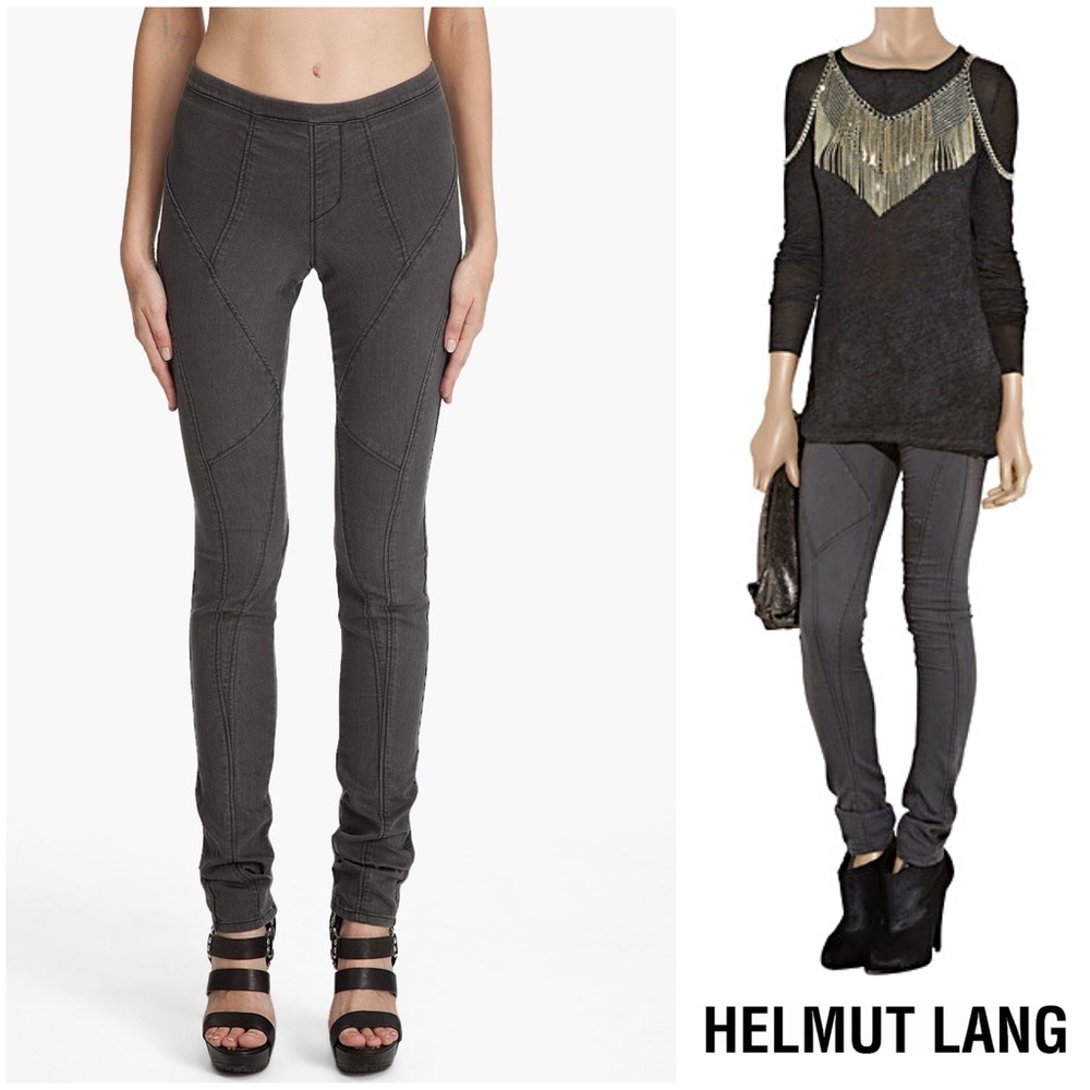 Helmut Lang Seamed Stretch-Denim Leggings